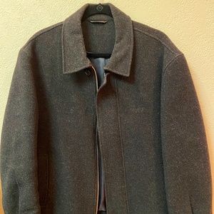 Vintage Balenciaga Men's charcoal grey woollen jacket in excellent condition